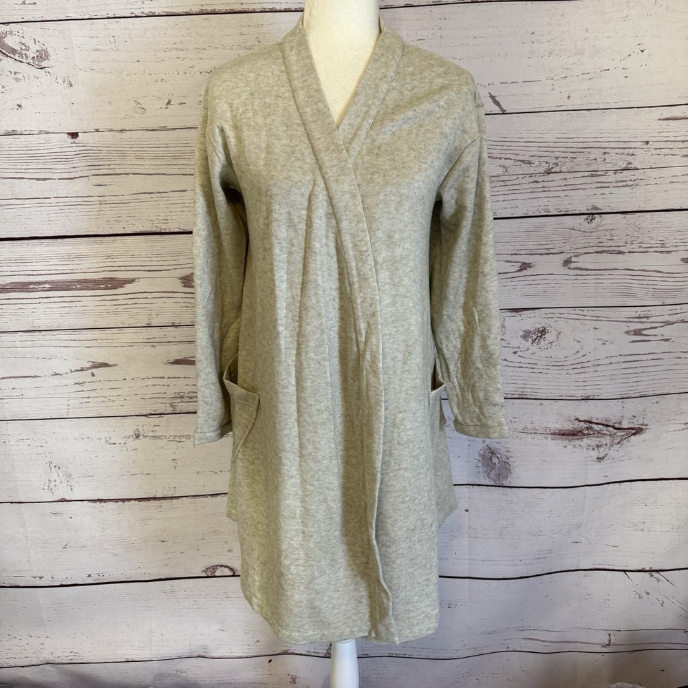 Ingrid Isabel Maternity‎ Robe Womens Size Small Beige Open Front Knit Soft